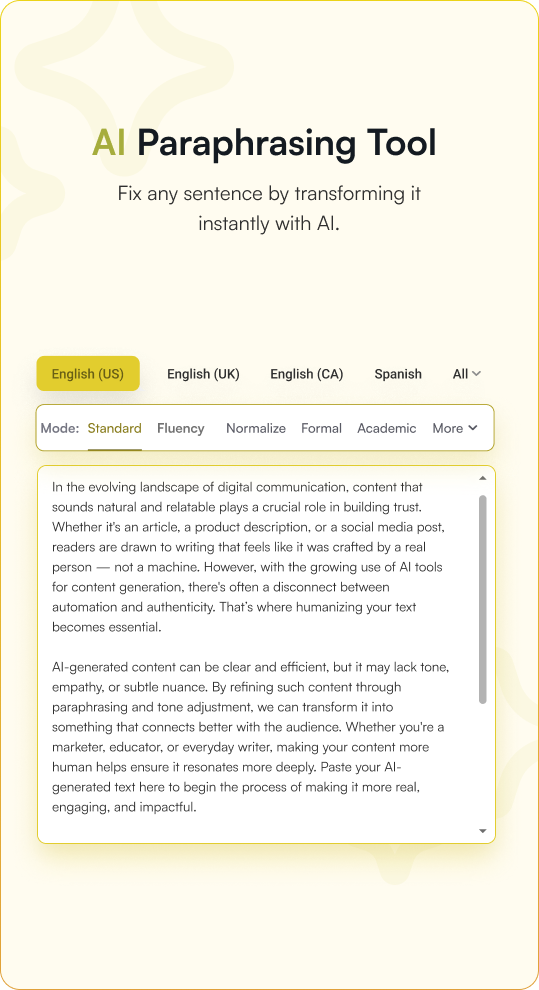 Free AI Paraphrasing Tool