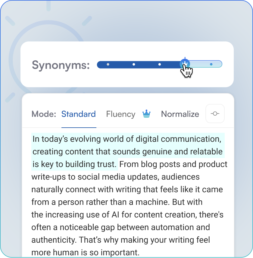 Smart  Synonyms Slider