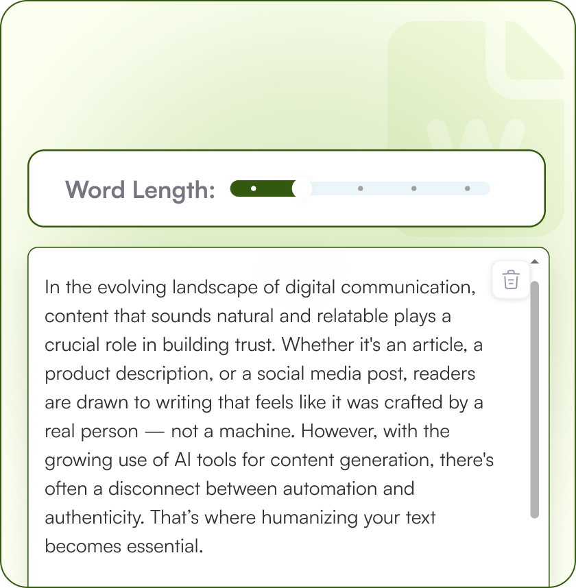 Word-Precision Control