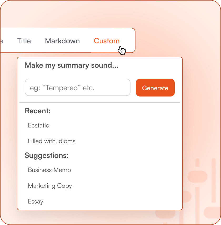 Fine-Tune Summaries with Your Own Tone Settings