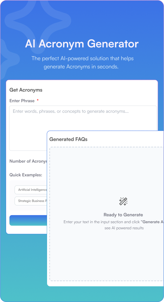 Free AI Acronym Generator: Generate Acronyms or Full Forms