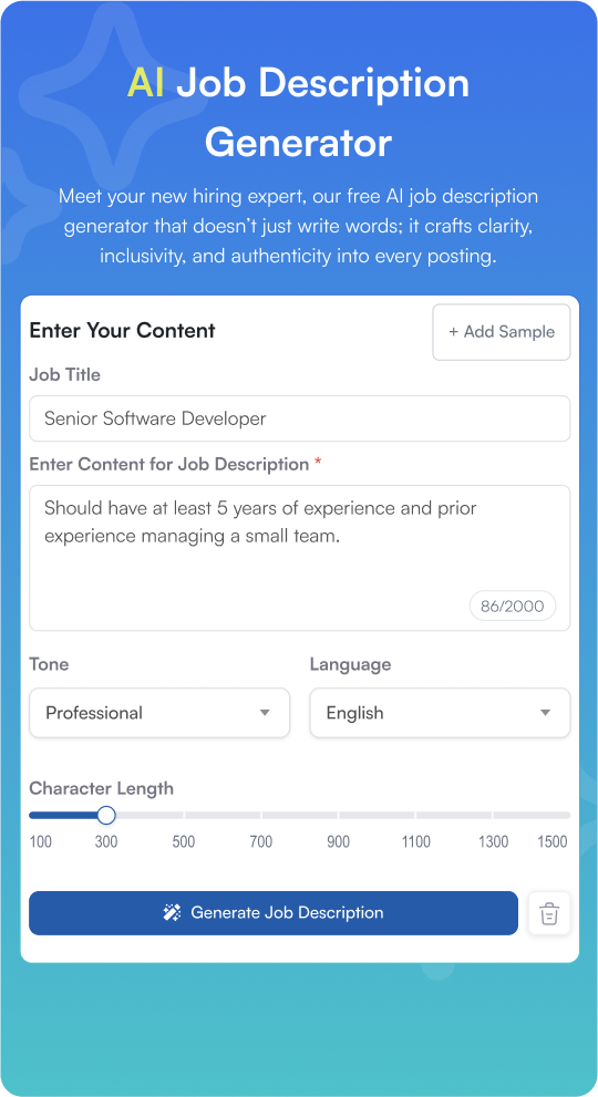 Free AI Job Description Generator